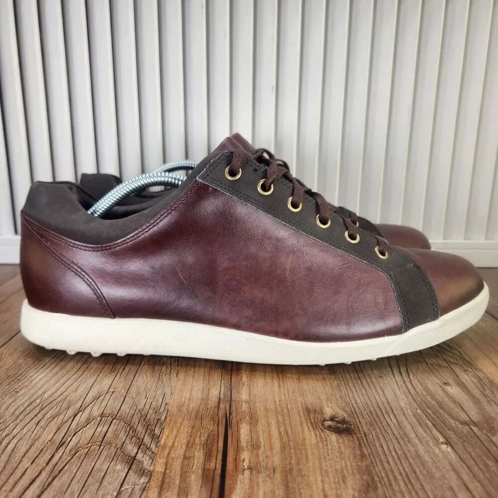 FootJoy Contour Spikeless Golf Shoes Mens Size 11 M Brown Leather Casual 54226